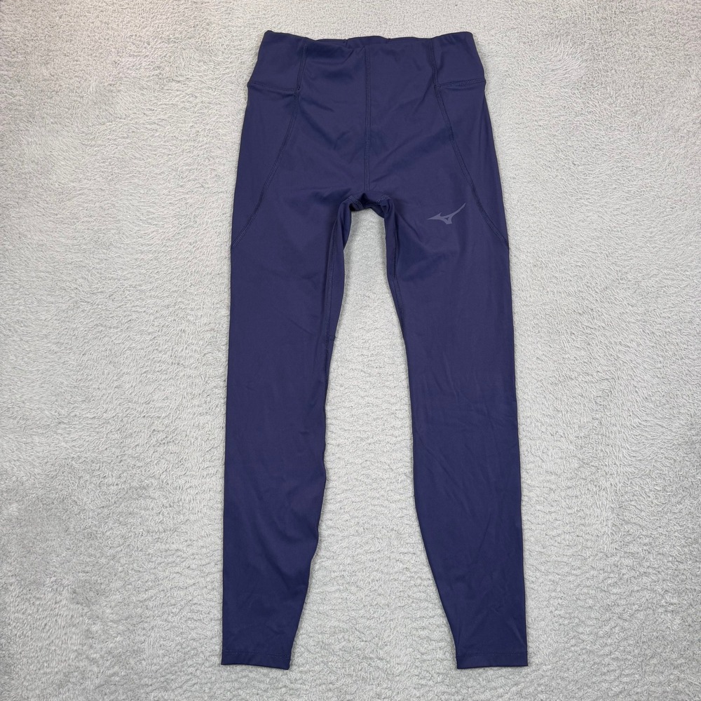 Mizuno Performance Womens Navy Blue High Rise Compression Running Leggings Small